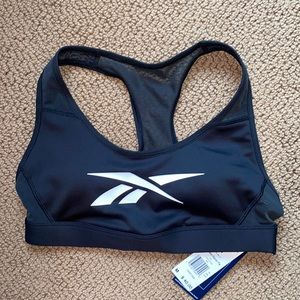 Reebok black padded sports bra (M) mesh back